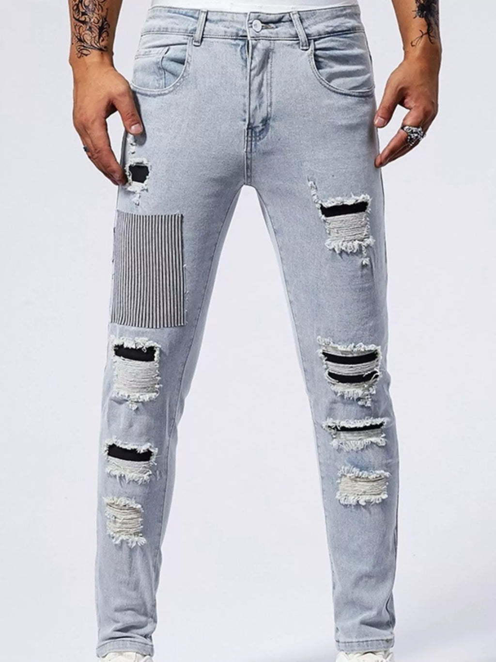 Men's Distressed Slim Fit Jeans