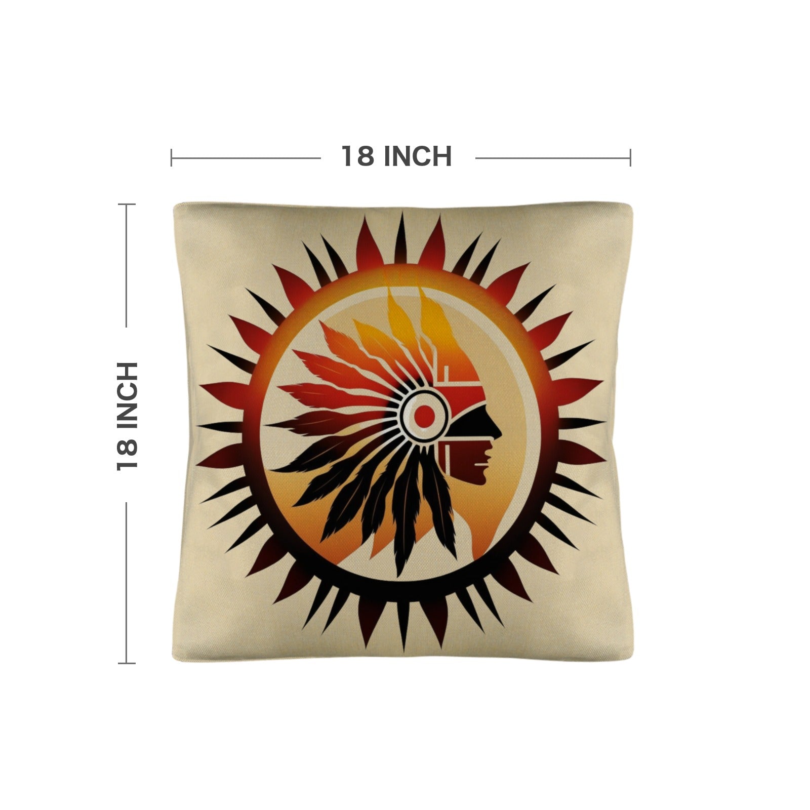 Baha Ranch Native Sun Throw Pillow Case Made in America
