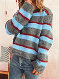 Striped Round Neck Long Sleeve Sweater