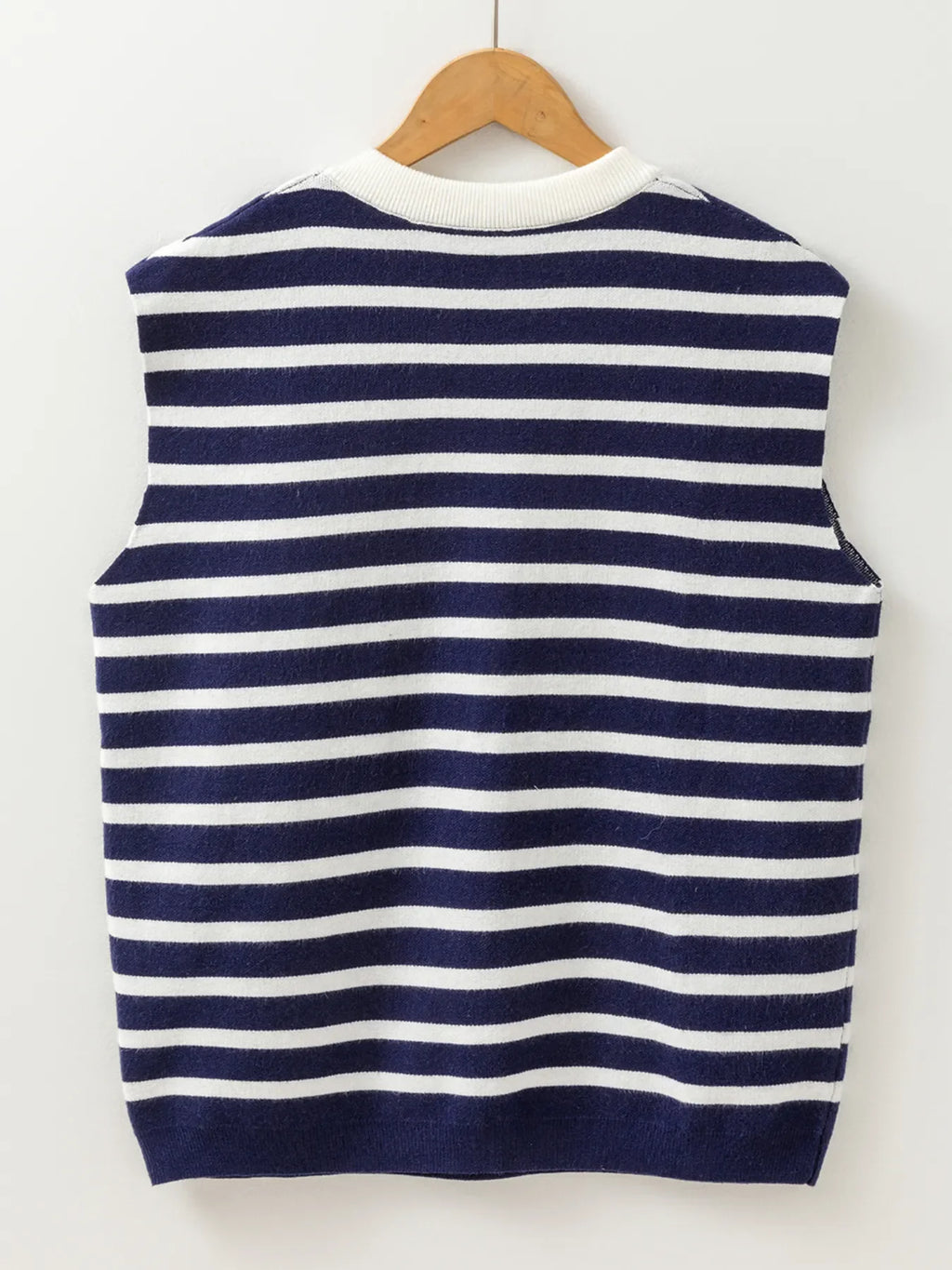 Stripe Knitted Bow Decor Sweater Vest