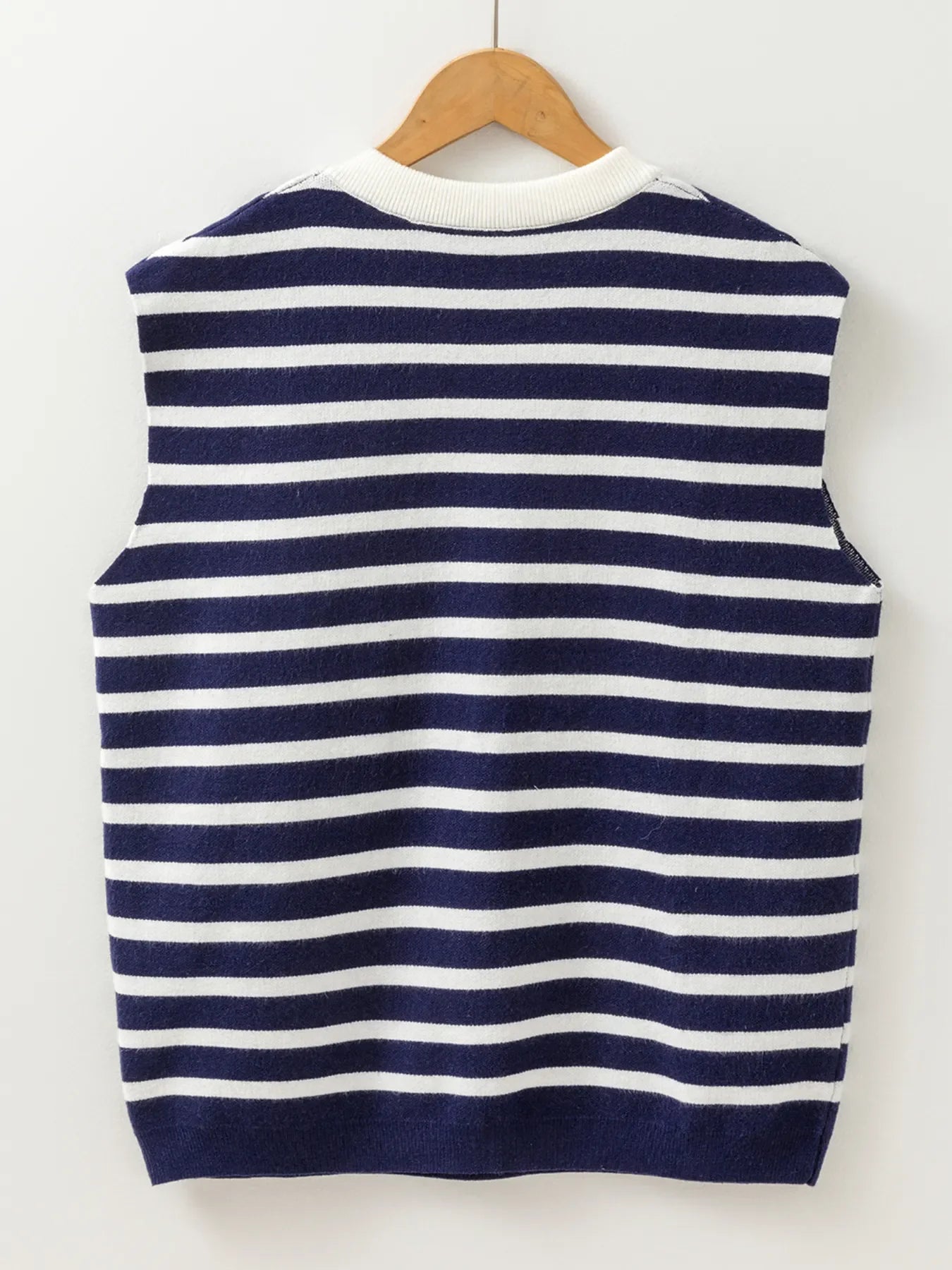 Stripe Knitted Bow Decor Sweater Vest
