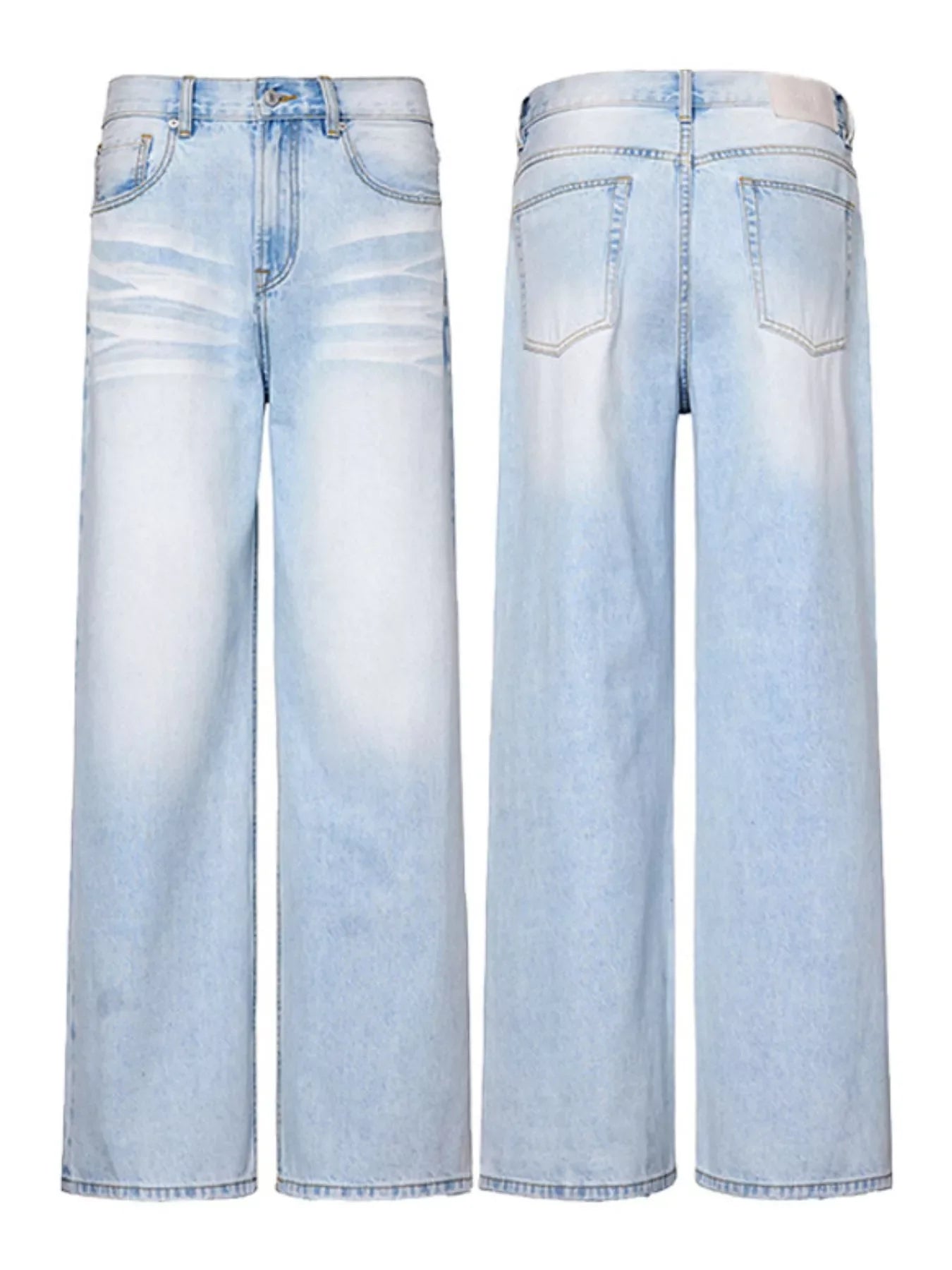 Men's Wash Wide Leg Jeans