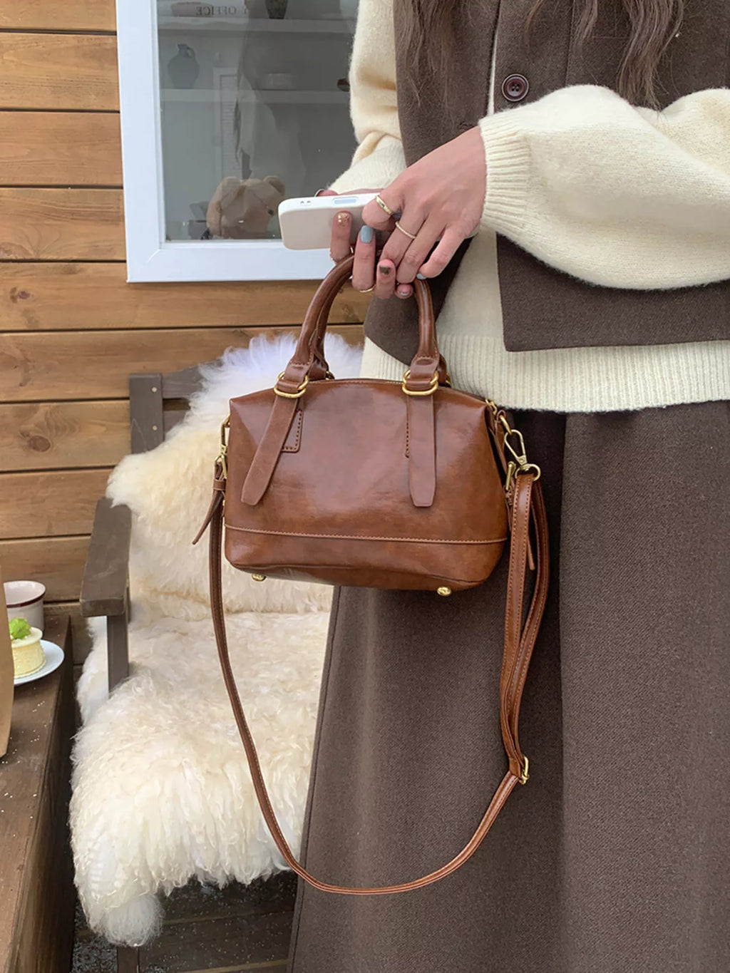 Vintage Leather Crossbody Bag