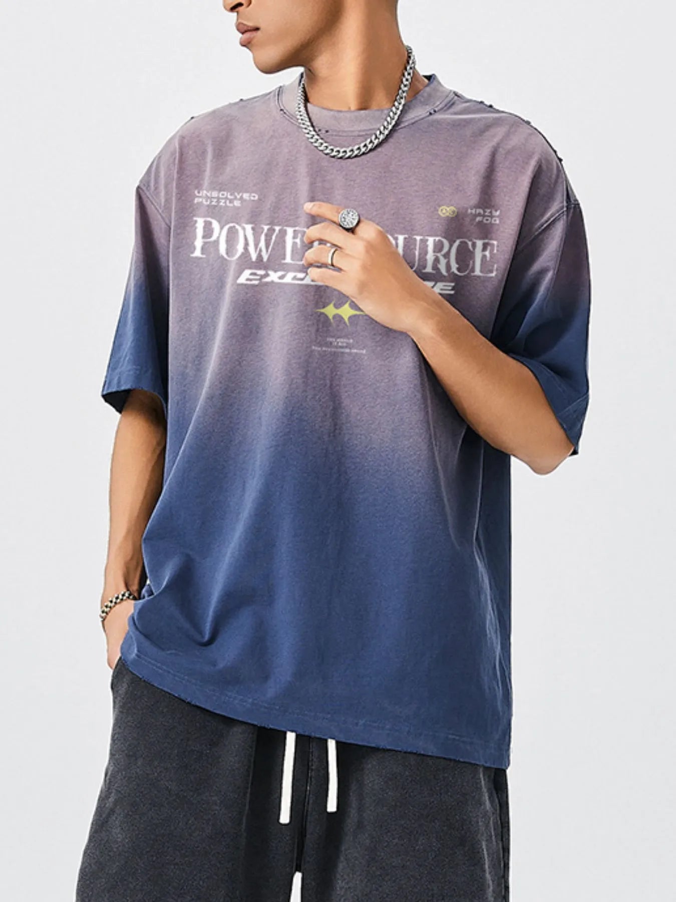 Men's Letter Graphic Round Neck Short Sleeve T-Shirt