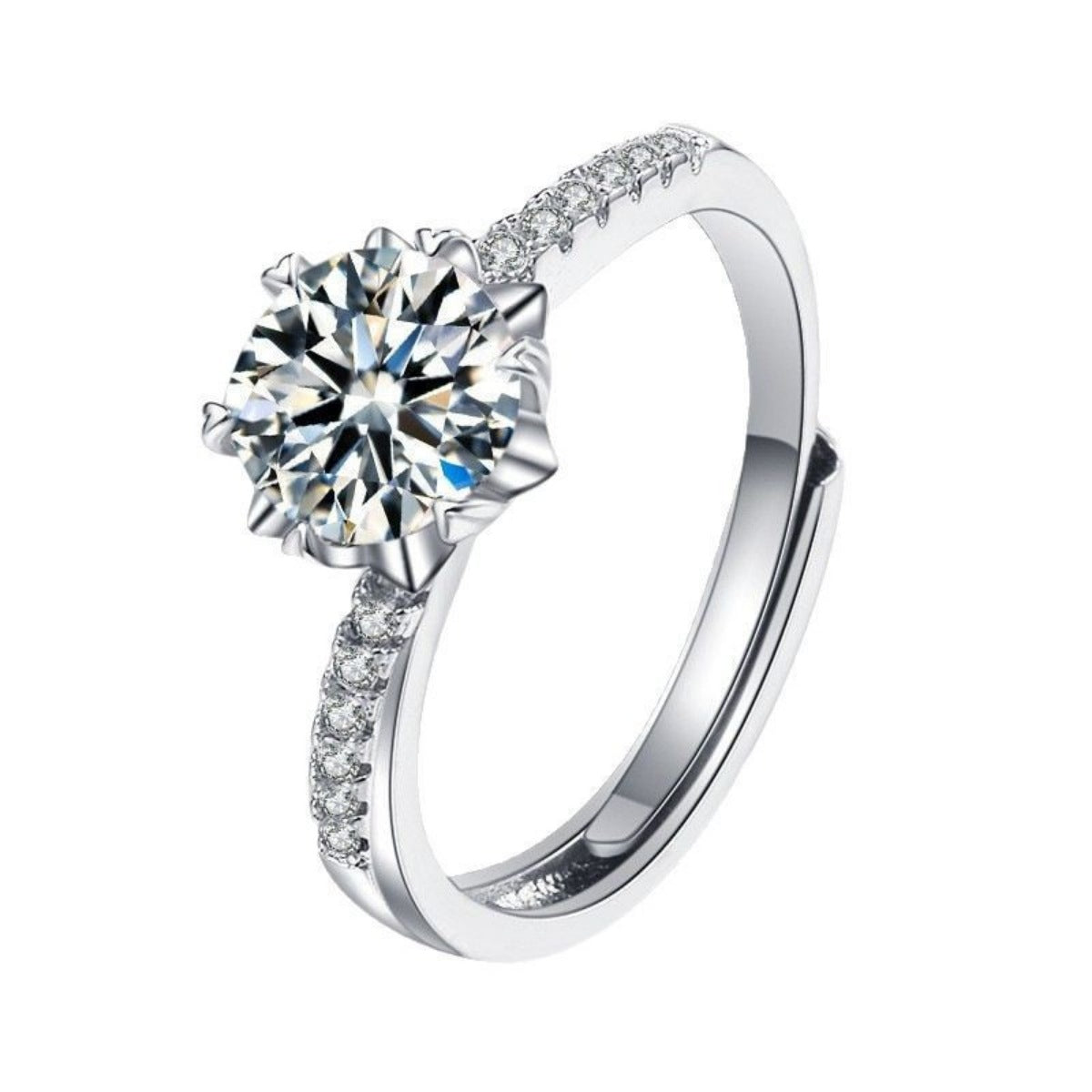 1 Carat 925 Sterling Silver Moissanite Ring