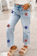 Star-Embellished Cropped Jeans