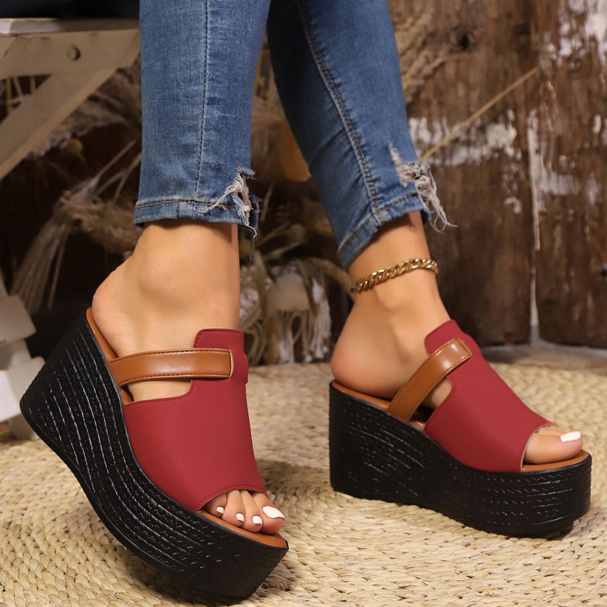 Open Toe Wedge Sandals