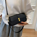 Rectangular Crossbody Bag with Golden Buckle