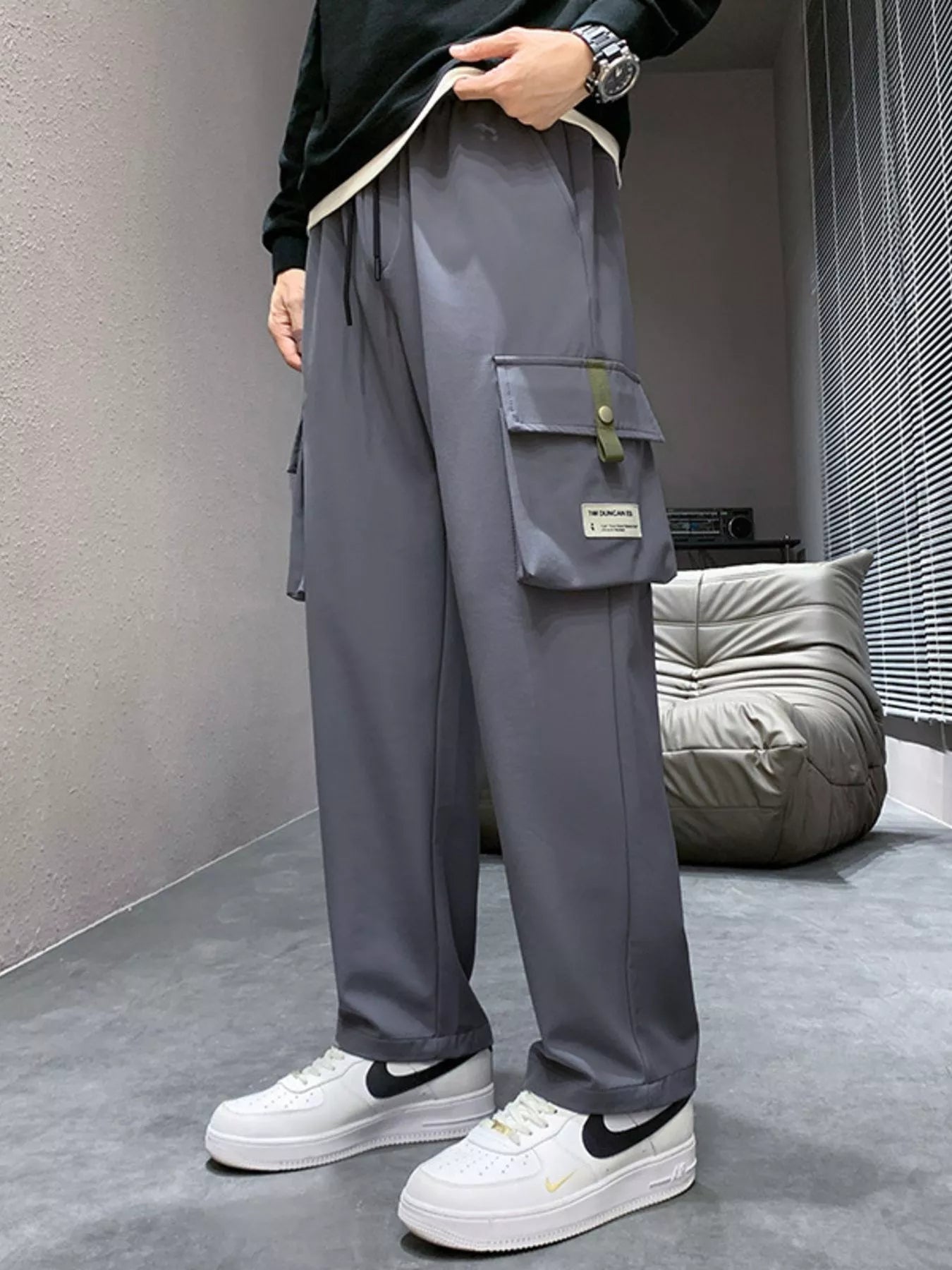 Men's Plus Size Wide Leg Cargo Pants