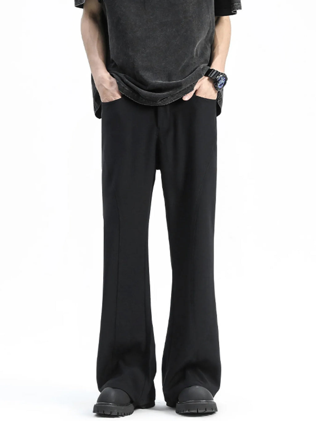 Men's Full Size Relaxed Fit Flare Leg Pants Plus Size