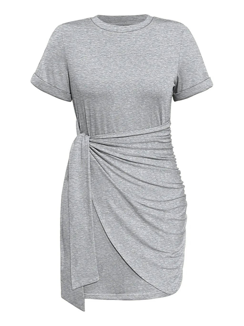 Round Neck Short Sleeve Mini Tee Dress