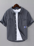 Men's Plus Size Casual Plaid Short Sleeve Shirt