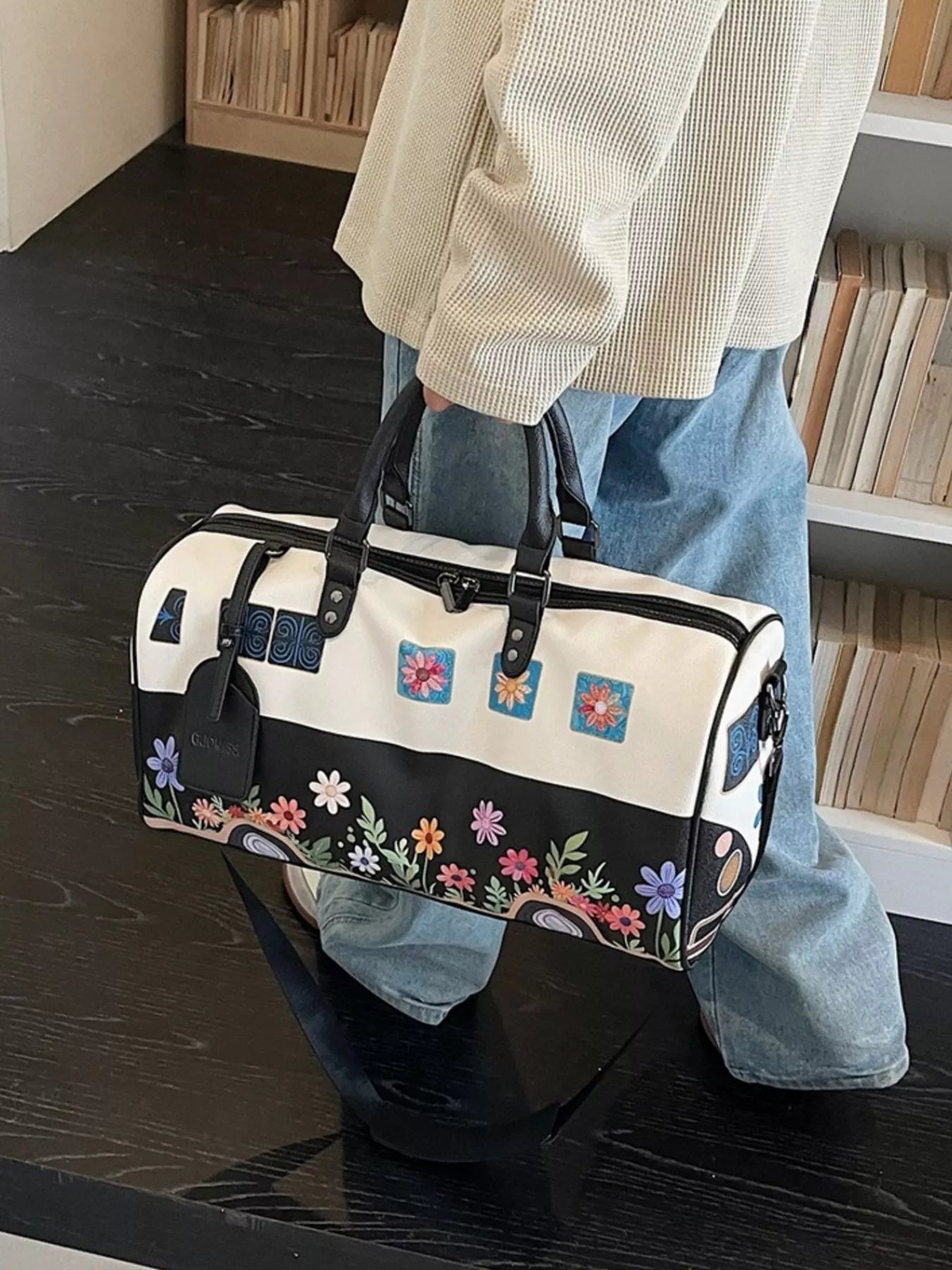 Floral Print Duffel Bag