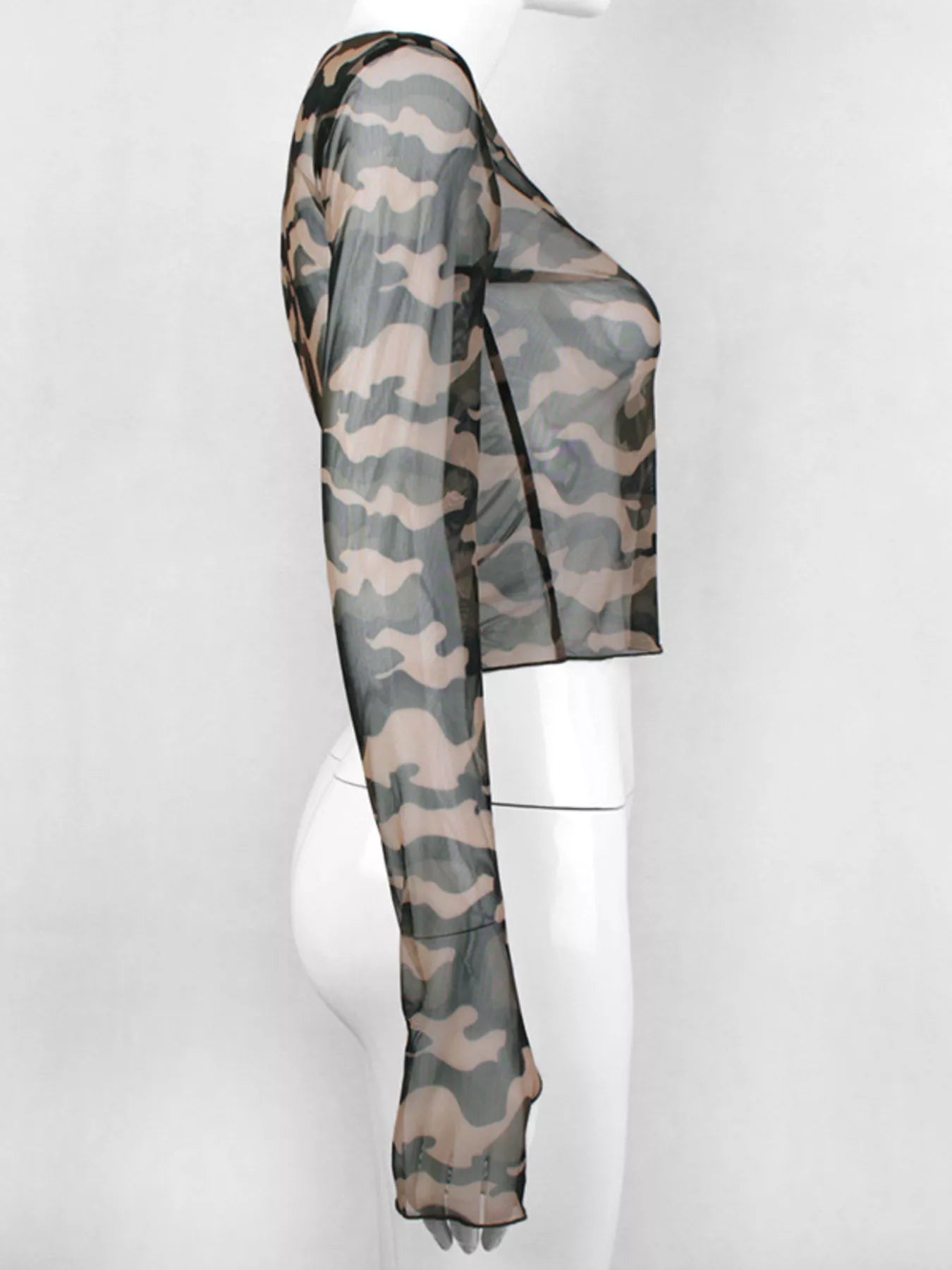 Camouflage Mesh Long Sleeve T-Shirt