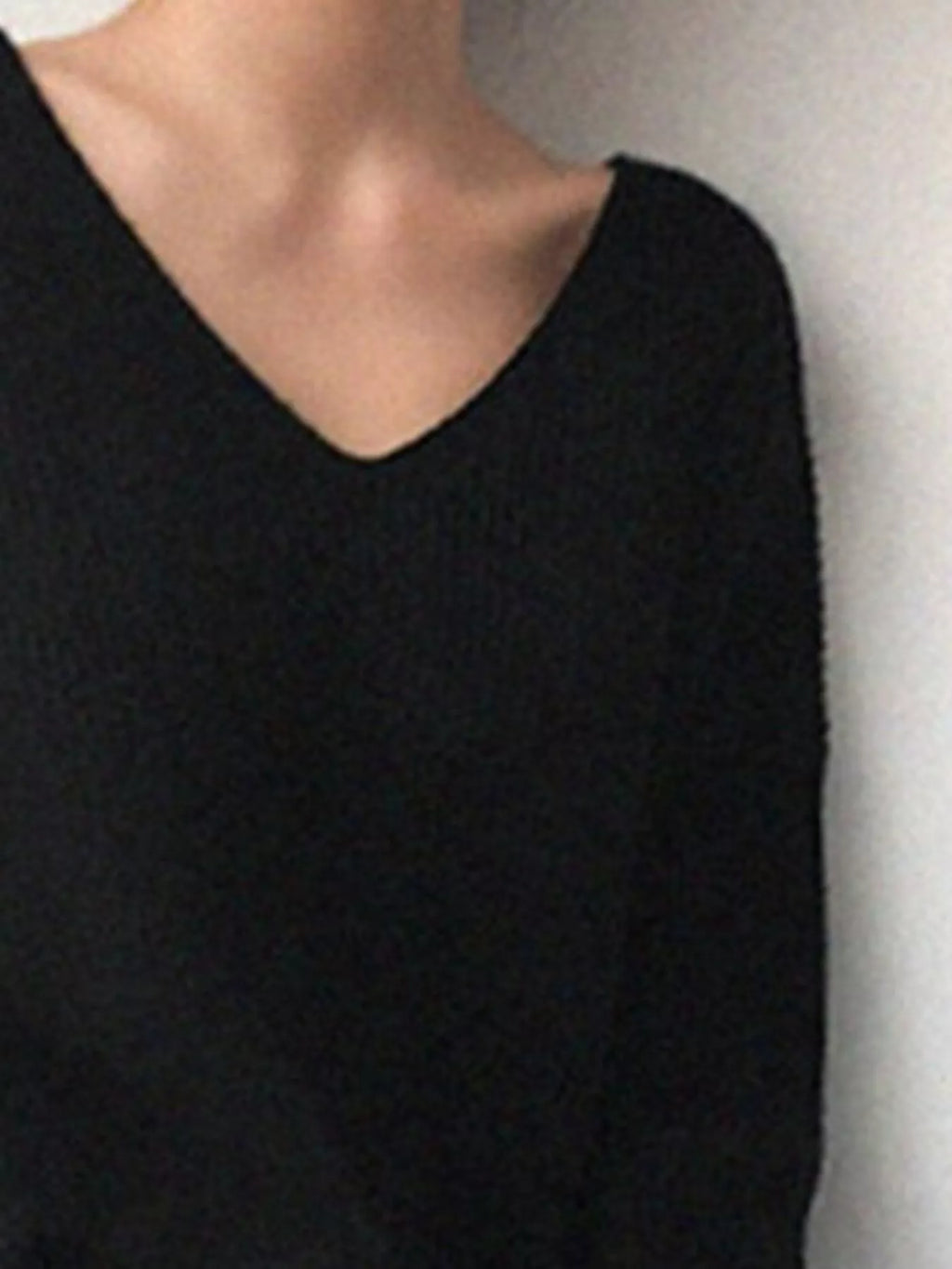 V-Neck Dropped Shoulder Sweater