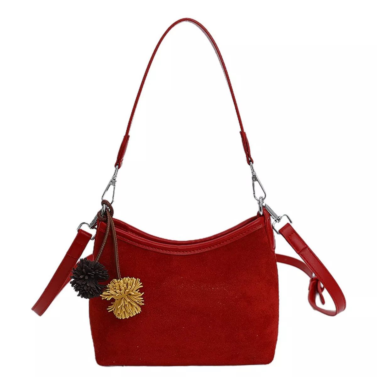 Suede Crossbody Bag with Adjustable Shoulder Strap