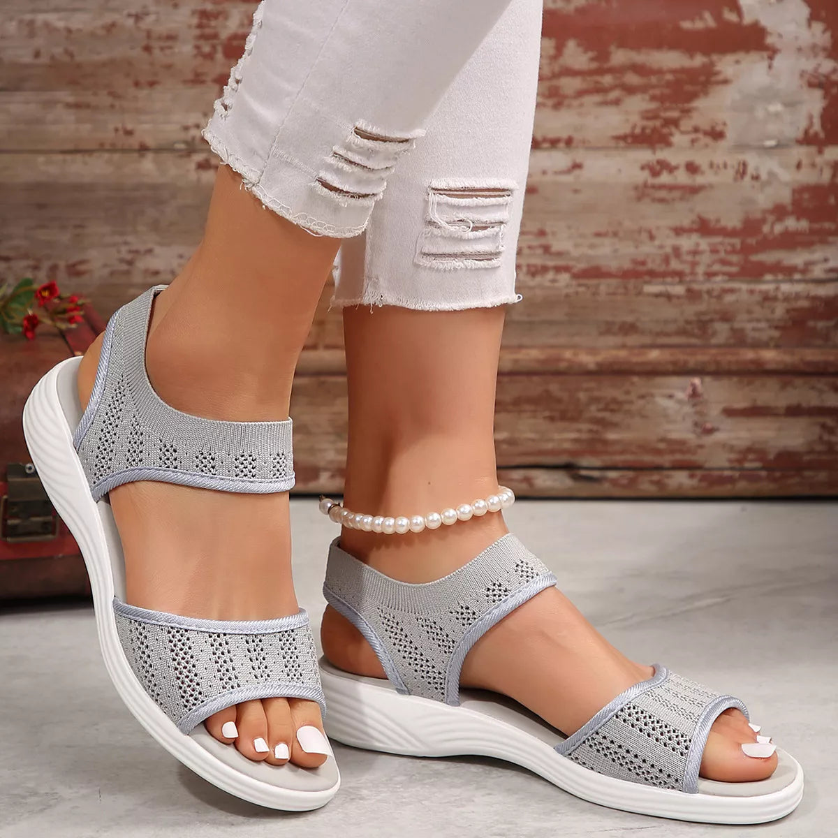 Open Toe Mesh Sandals