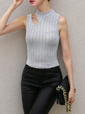 Cutout Ribbed Knit Tank
