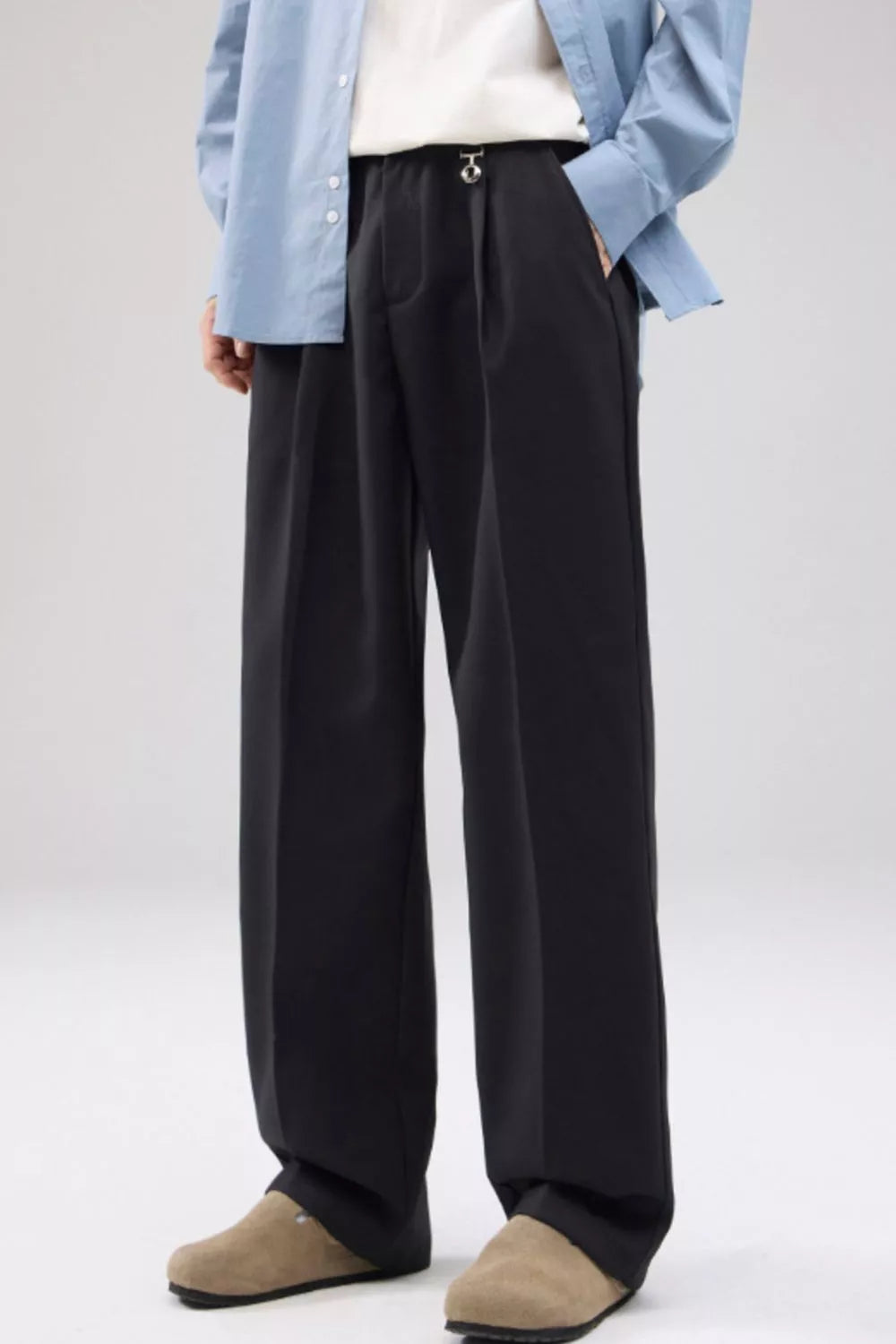 Men's Full Size Wide Leg Pleated Pants Plus Size