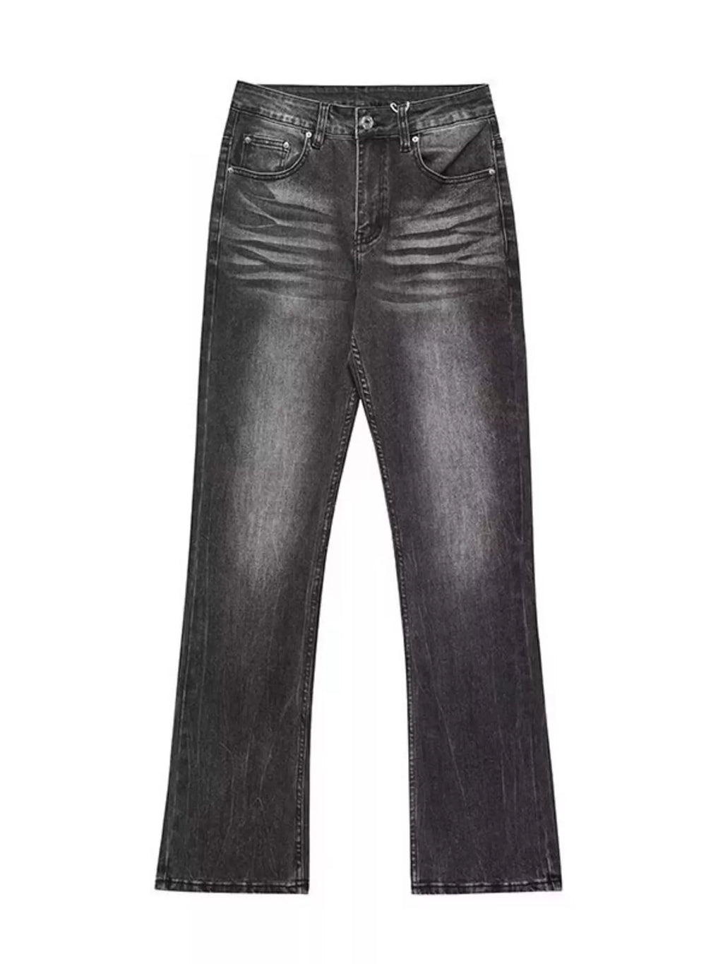 Men's Full Size Vintage Wash High-Waisted Straight Leg Jeans Plus Size