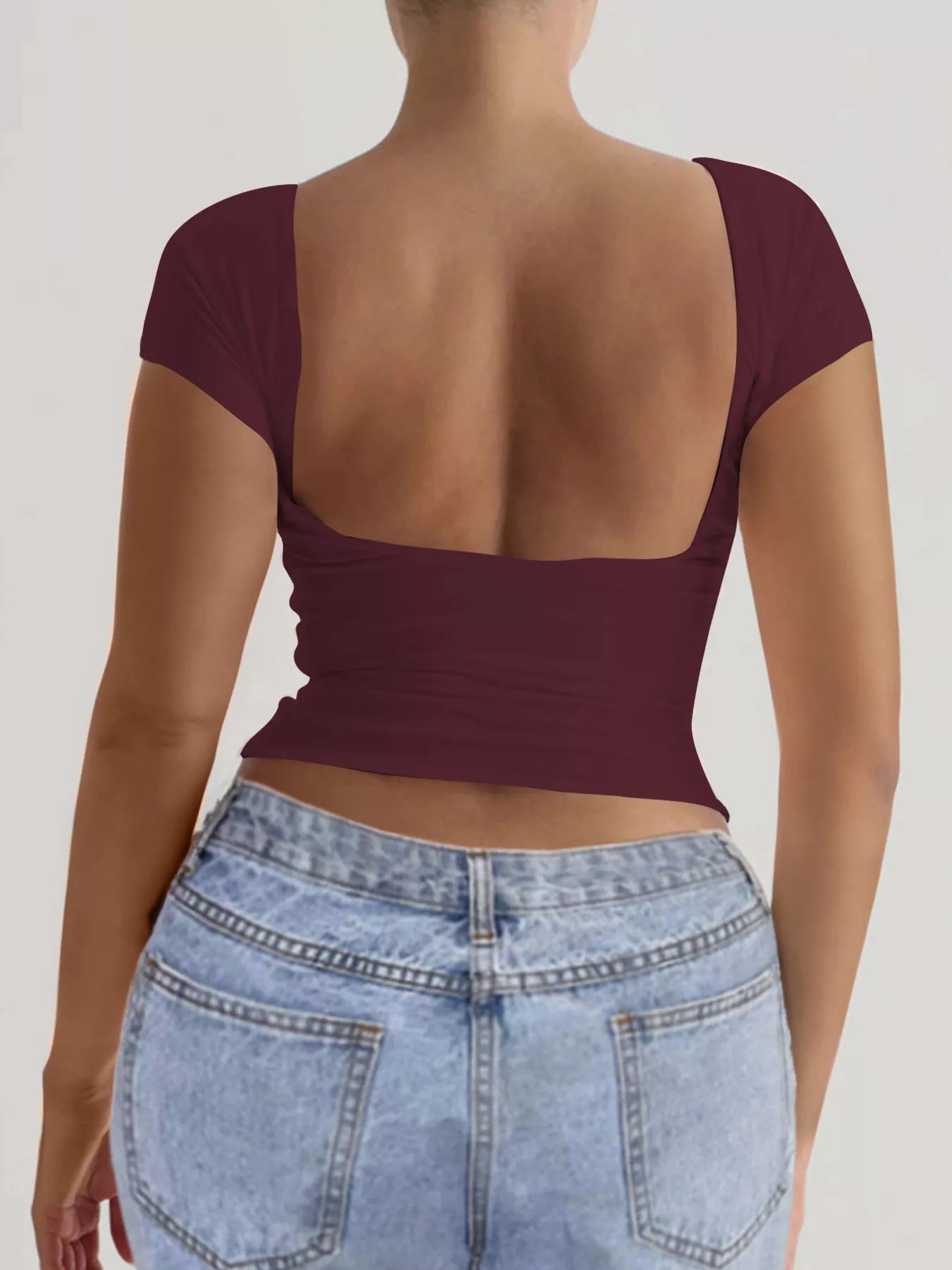 Slim-Fit Backless T-Shirt