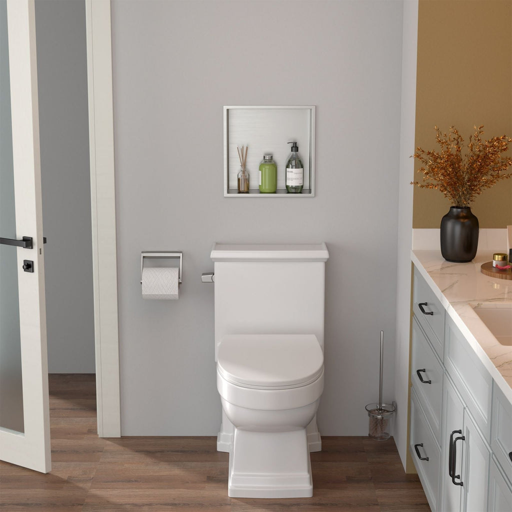 Brushed Stainless Steel Wall Shower  Niche , Double Recessed Shower Shelf for Bathroom