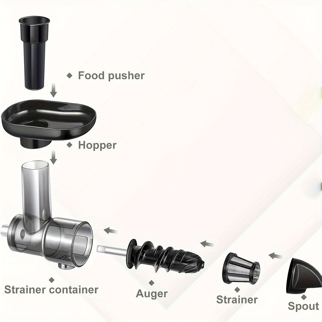Juicer Attachments, Juicers, Cold Press Juicer Parts (excluding machines and cups) for all models of KitchenTreasure Stand Mixers. Compatible with all KitchenTreasure desktop blenders and Mixables
