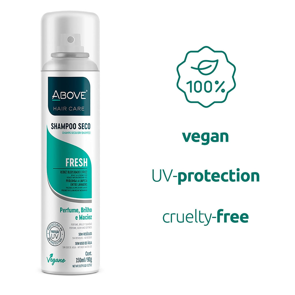 ABOVE Fresh - Dry Shampoo - Absorbs Excess Oil Between Washes - Gives Softness and Shine to Your Strands - Does Not Leave Residue - Prevents Bad Odors with Floral and Citrus Notes - 3.17 oz