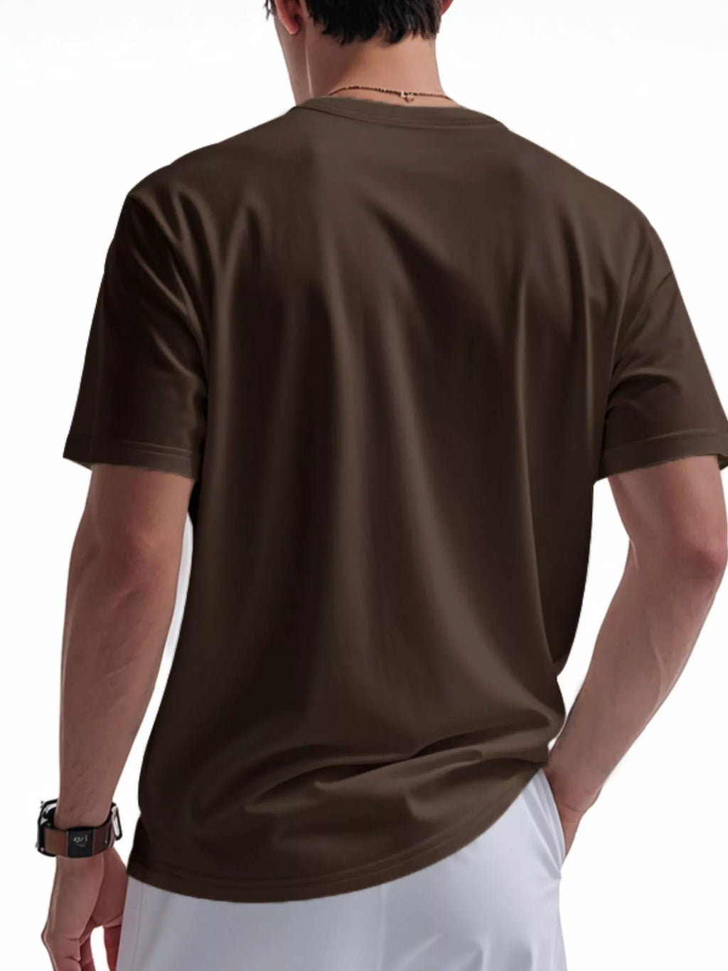 Men's Full Size Casual Button Detail Short Sleeve T-Shirt Plus Size