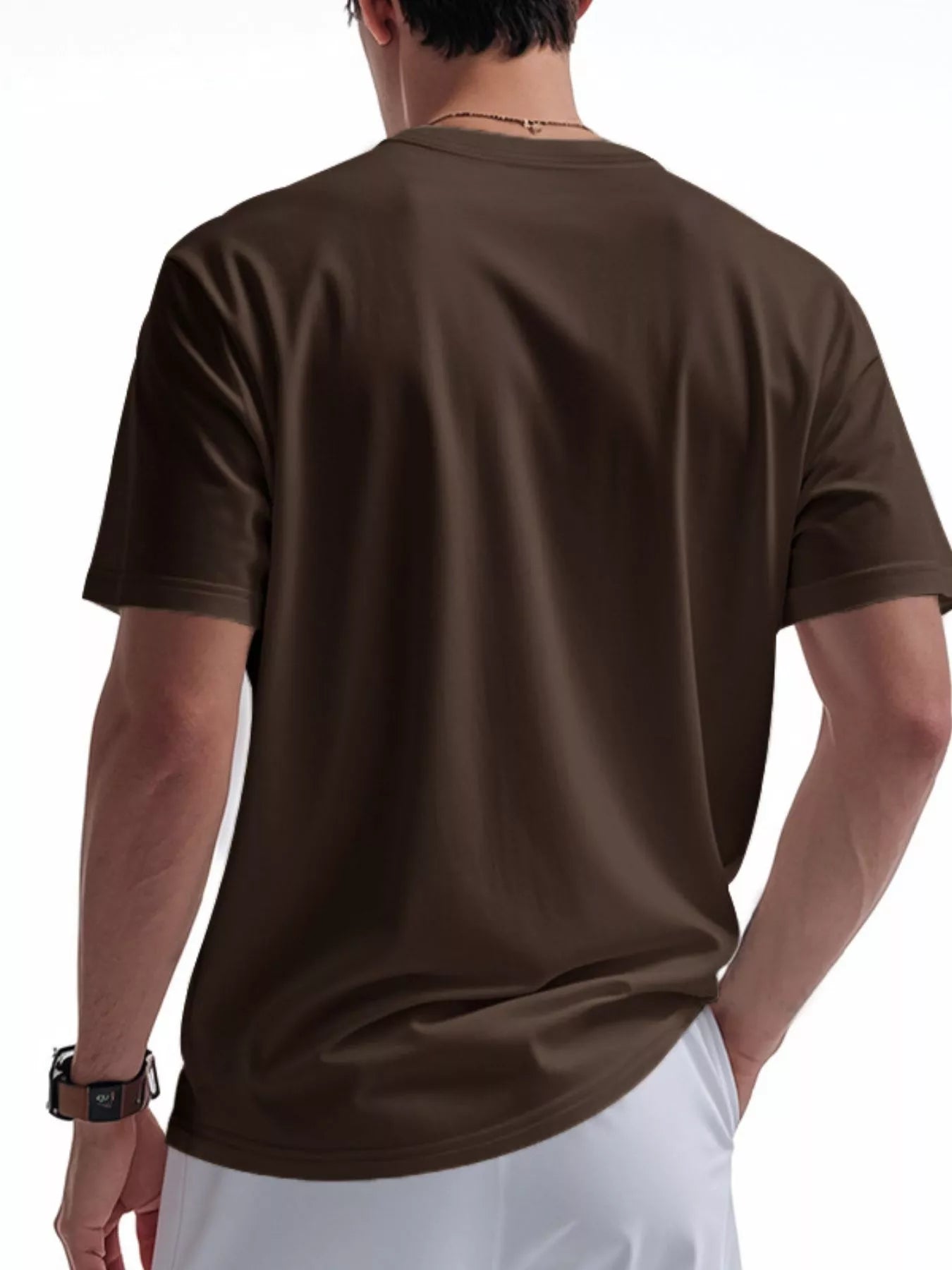 Men's Full Size Casual Button Detail Short Sleeve T-Shirt Plus Size