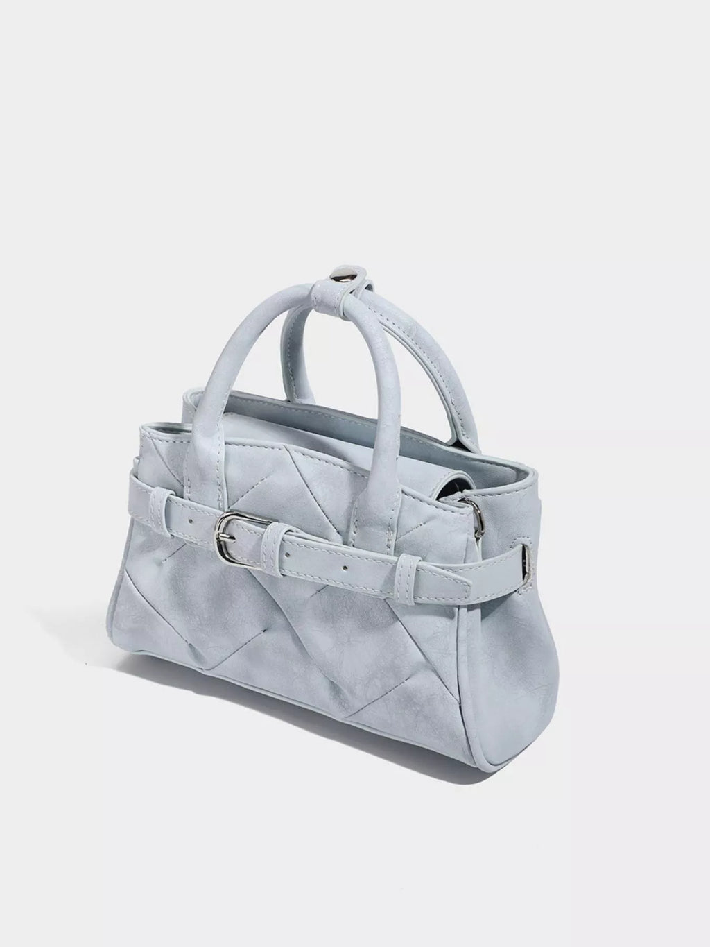 Quilted Buckle Accent Crossbody Bag