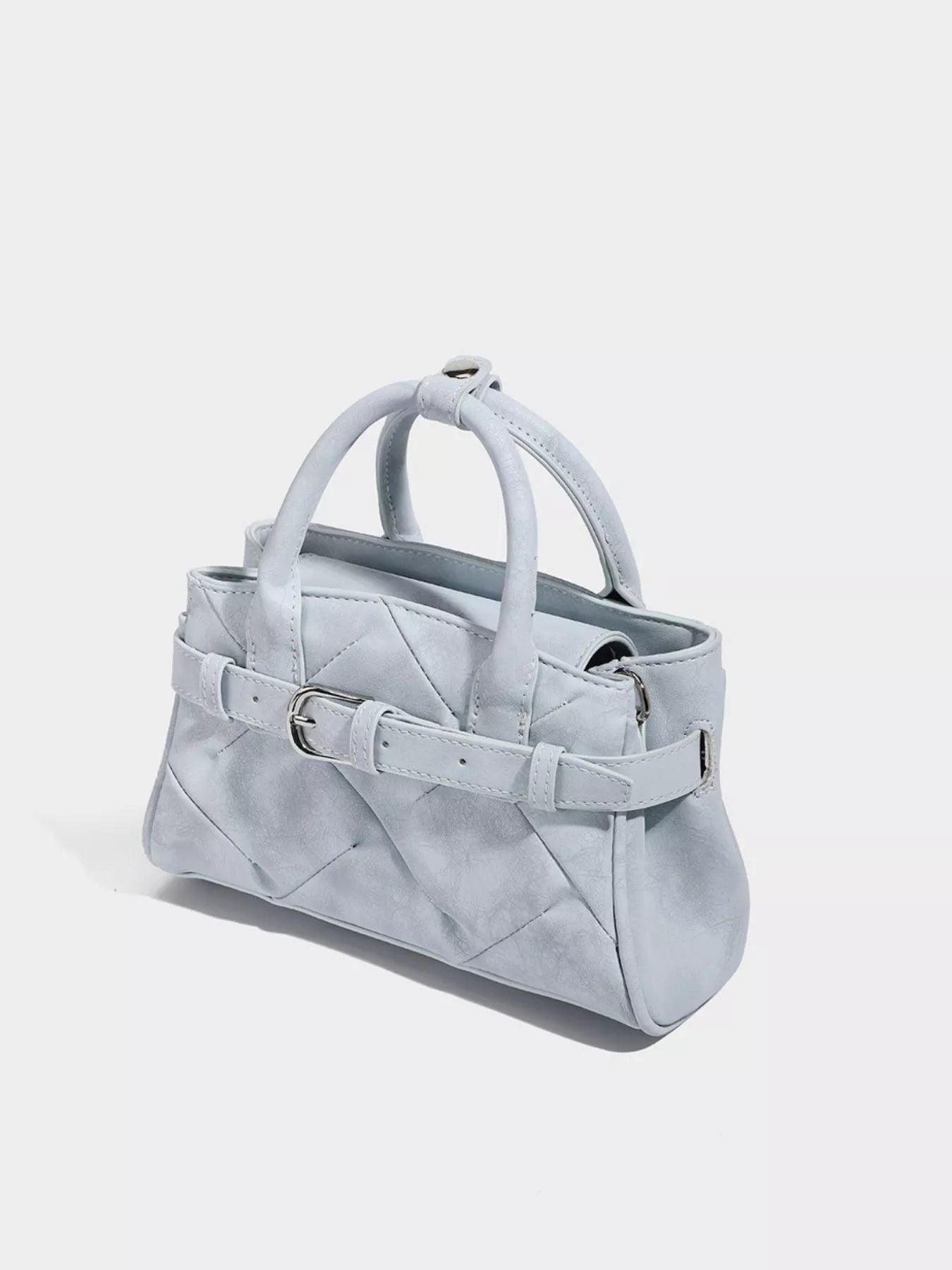 Quilted Buckle Accent Crossbody Bag