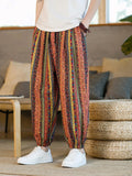 Men's Plus Size Striped Loose Fit Joggers