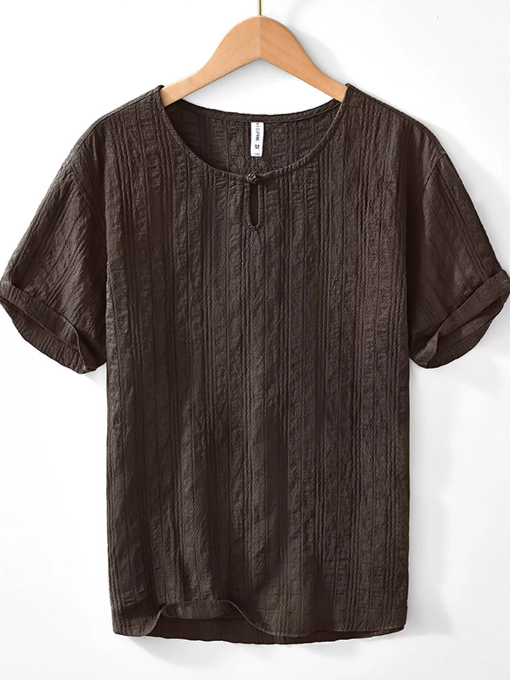 Men's Plus Size Textured Short Sleeve Blouse