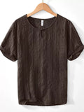 Men's Plus Size Textured Short Sleeve Blouse
