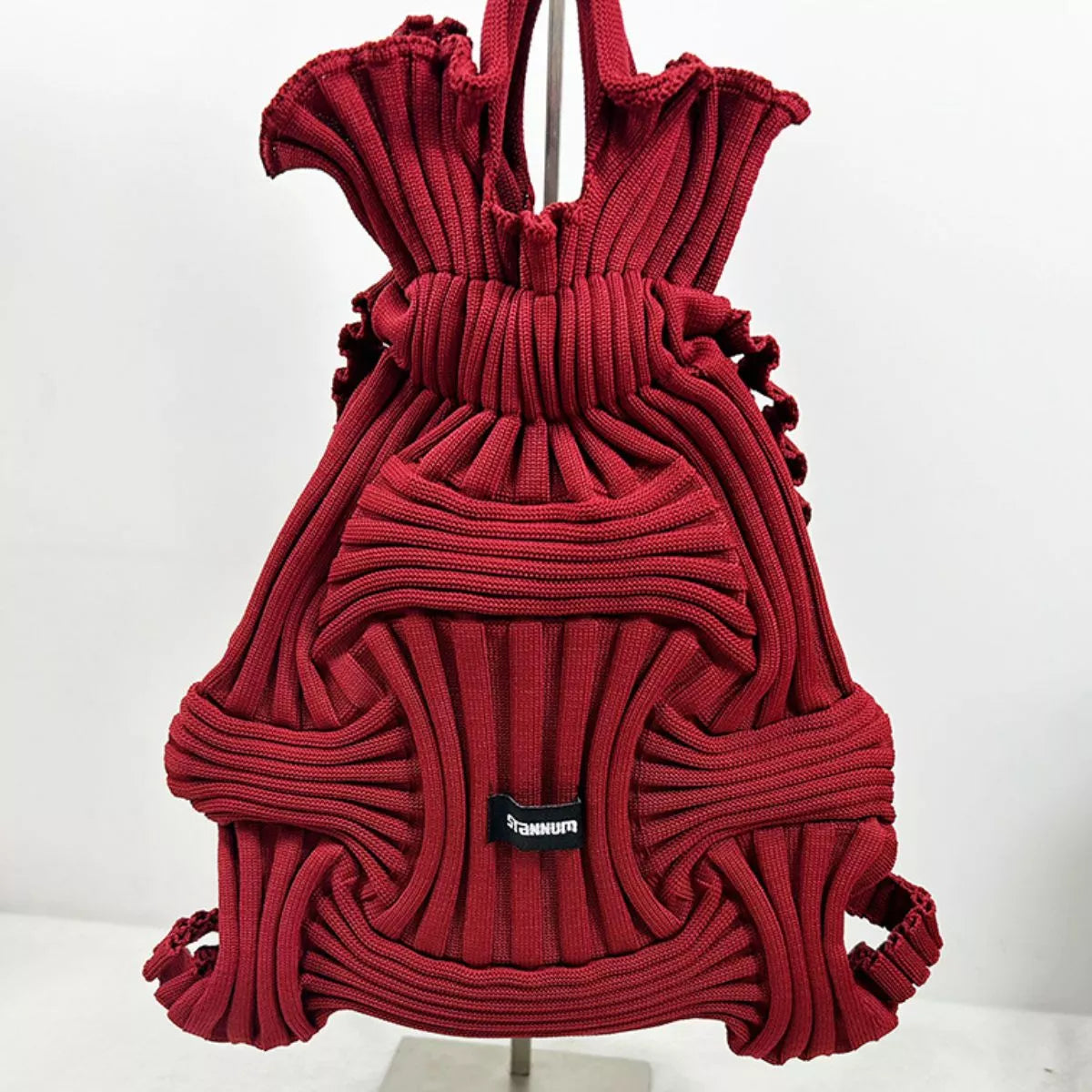 Textured Knit Backpack Bag