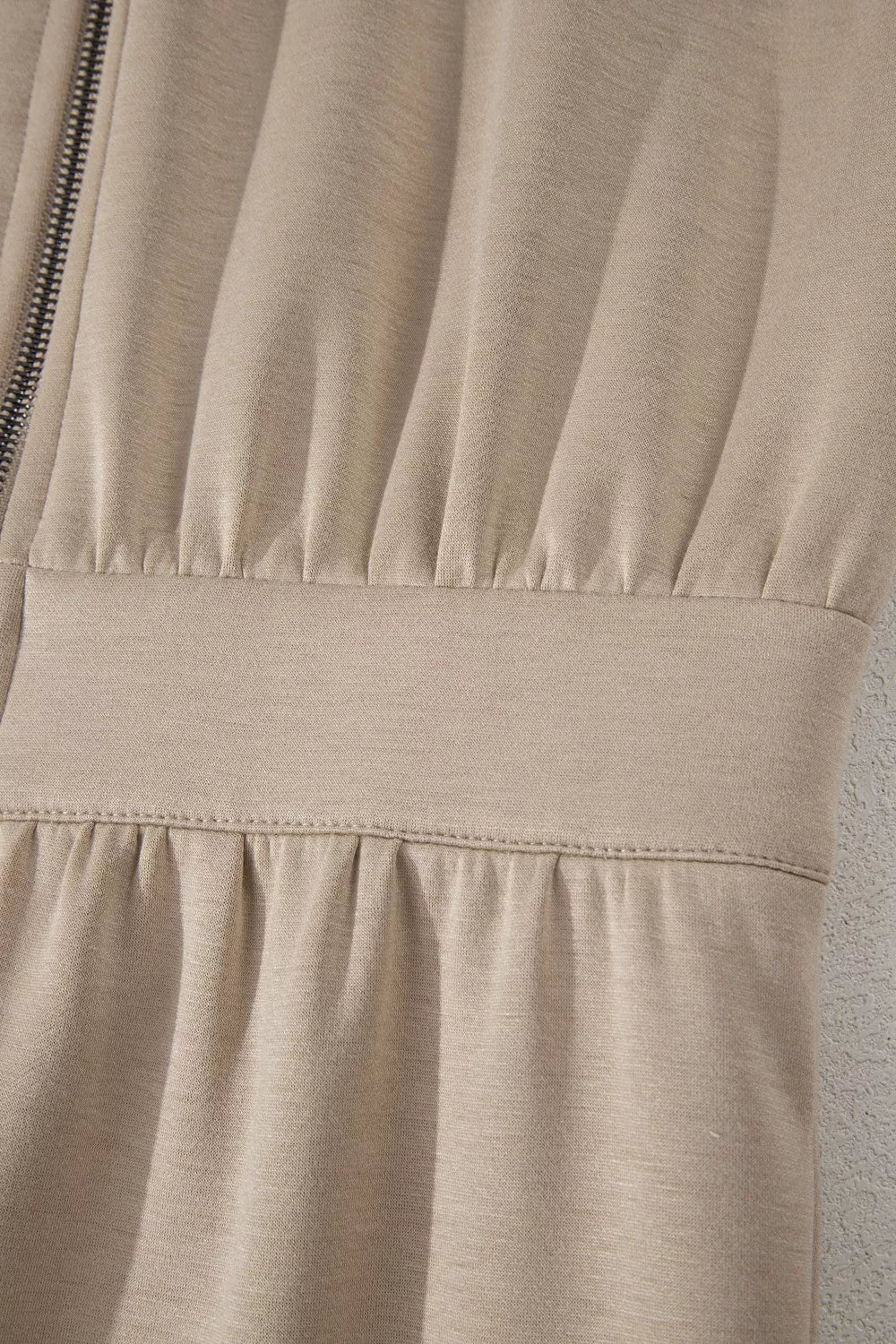Solid Color Zip Front Short Sleeve Collared Jumpsuit