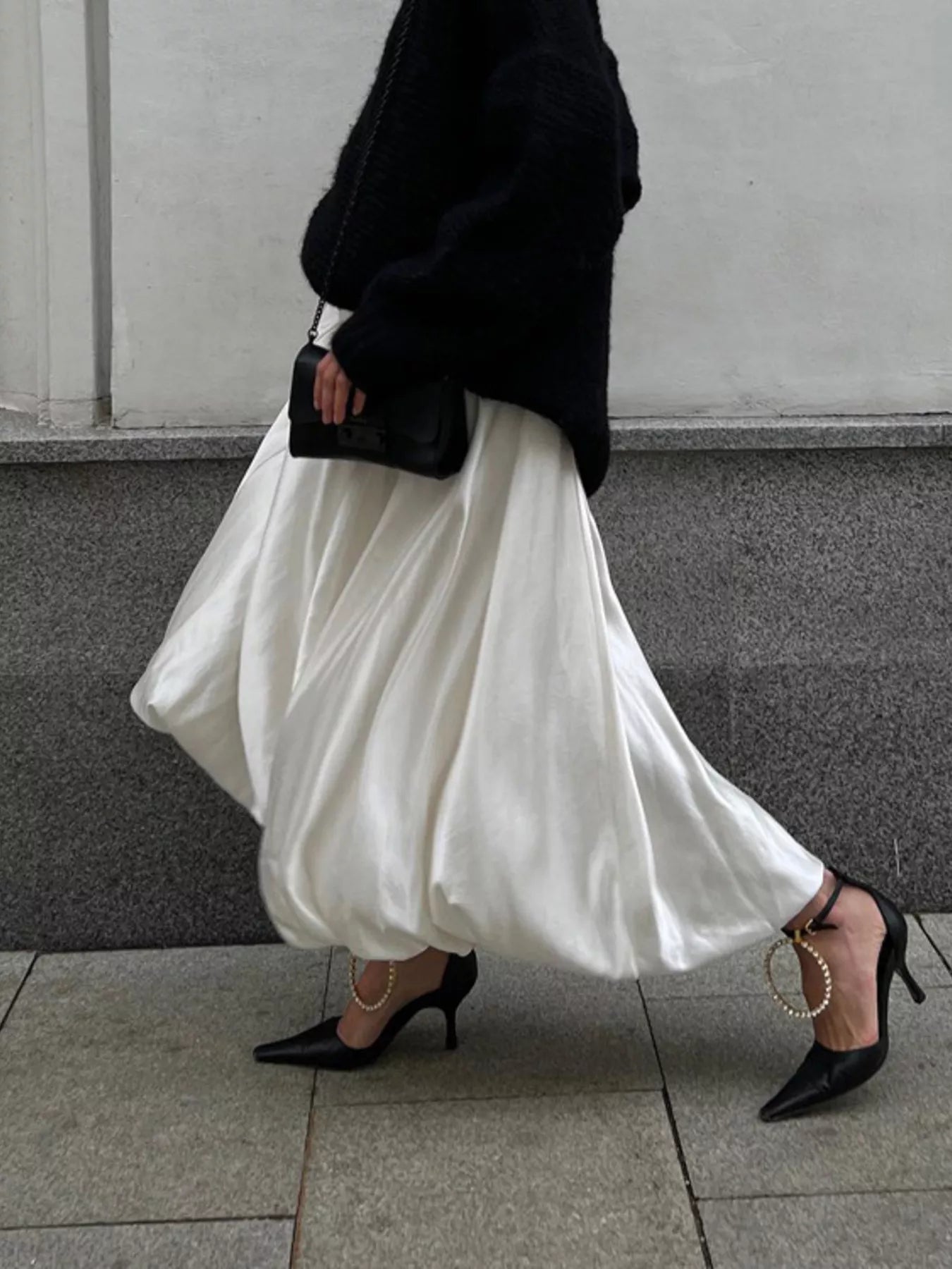 Flowy Satin Maxi Skirt