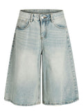 Men's Wash Wide Leg Denim Shorts