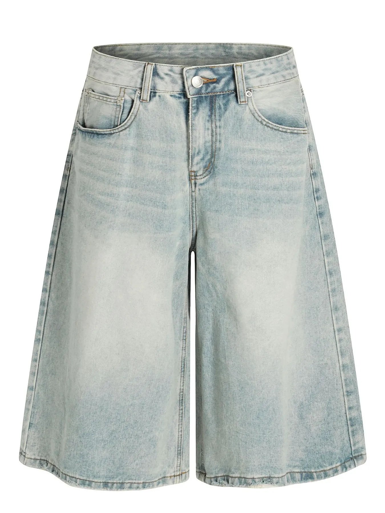 Men's Wash Wide Leg Denim Shorts