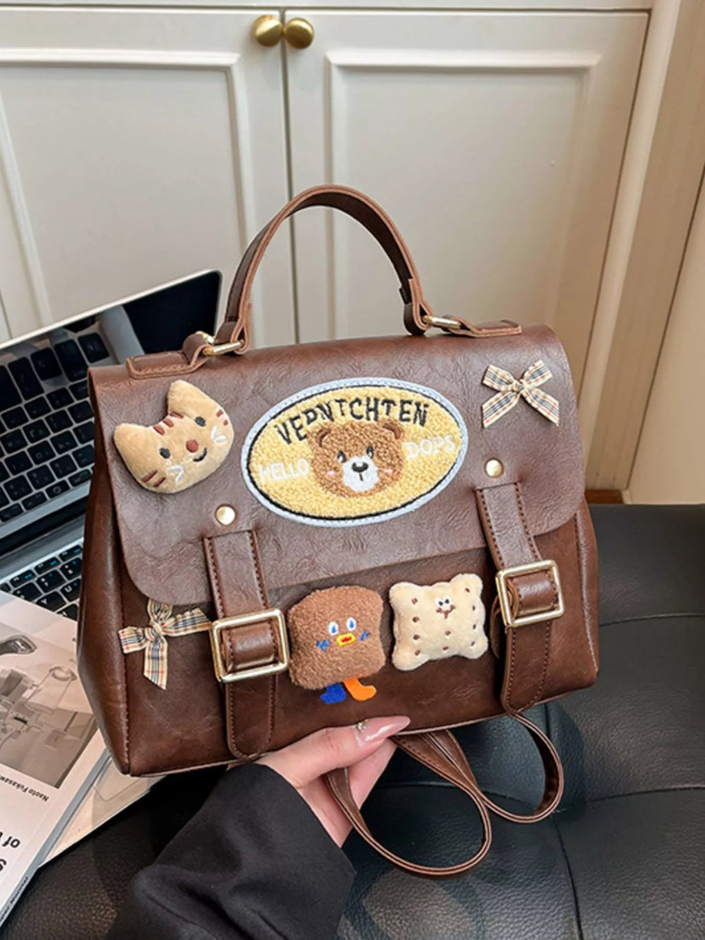 Bear Decor Backpack Bag