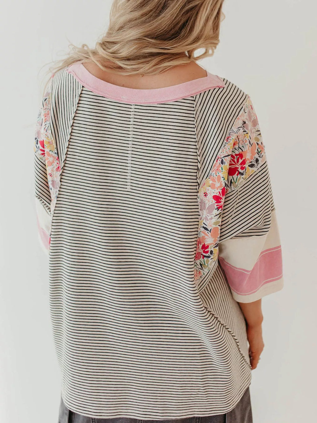 Striped Floral Long Sleeve T-Shirt