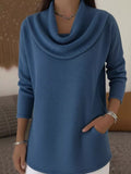 Full Size Cowl Neck Long Sleeve Top Plus Size