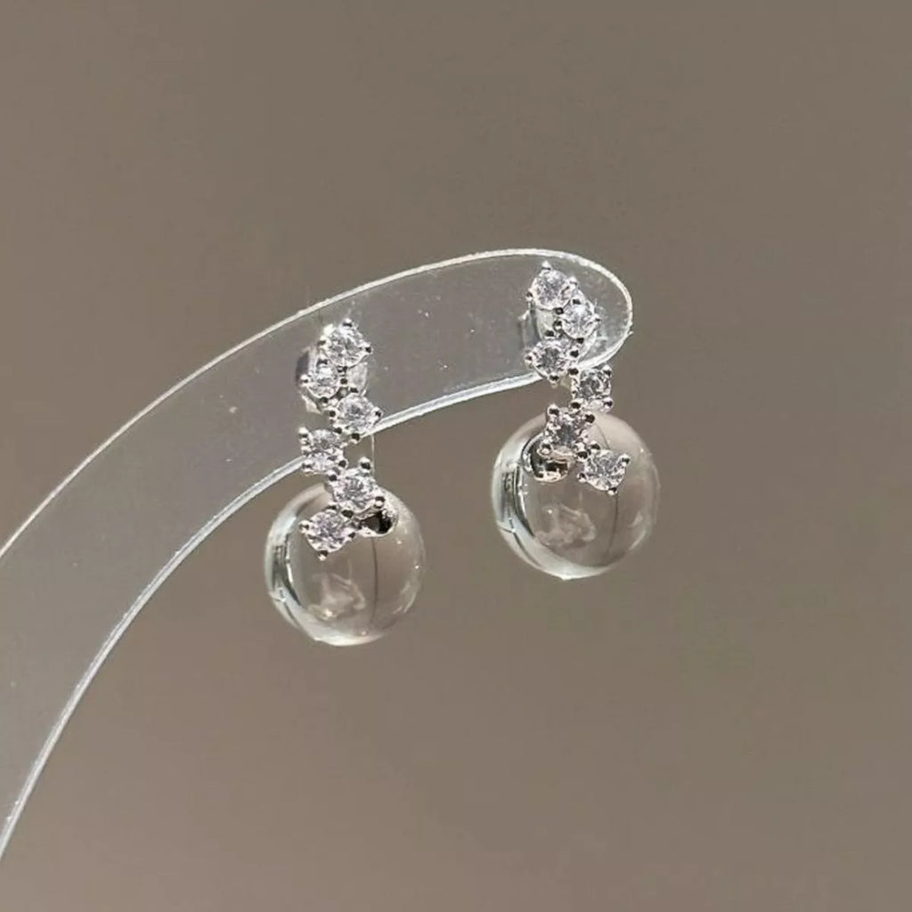 Crystal Ball Drop Earrings