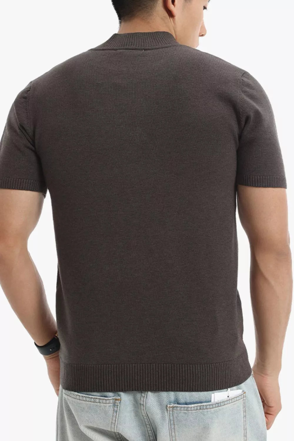 Men's Plus Size Slim Fit Short Sleeve Sweater