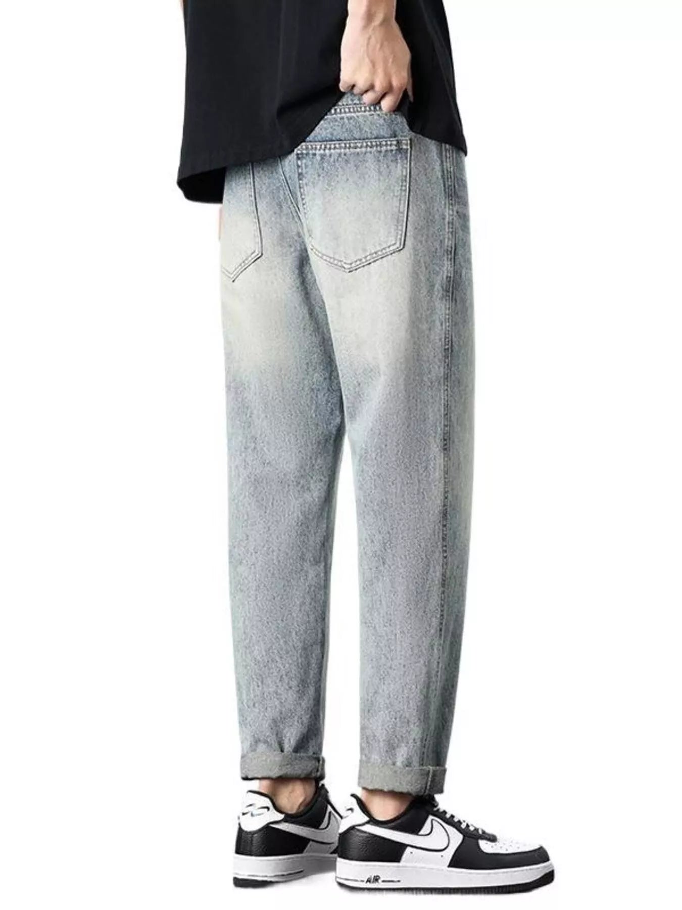 Men's Vintage Distressed Straight Leg Jeans