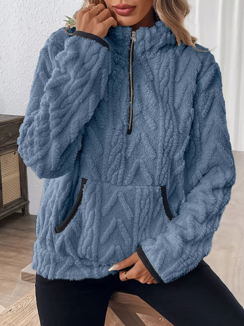 Cozy Sherpa Half Zip Sweatshirt