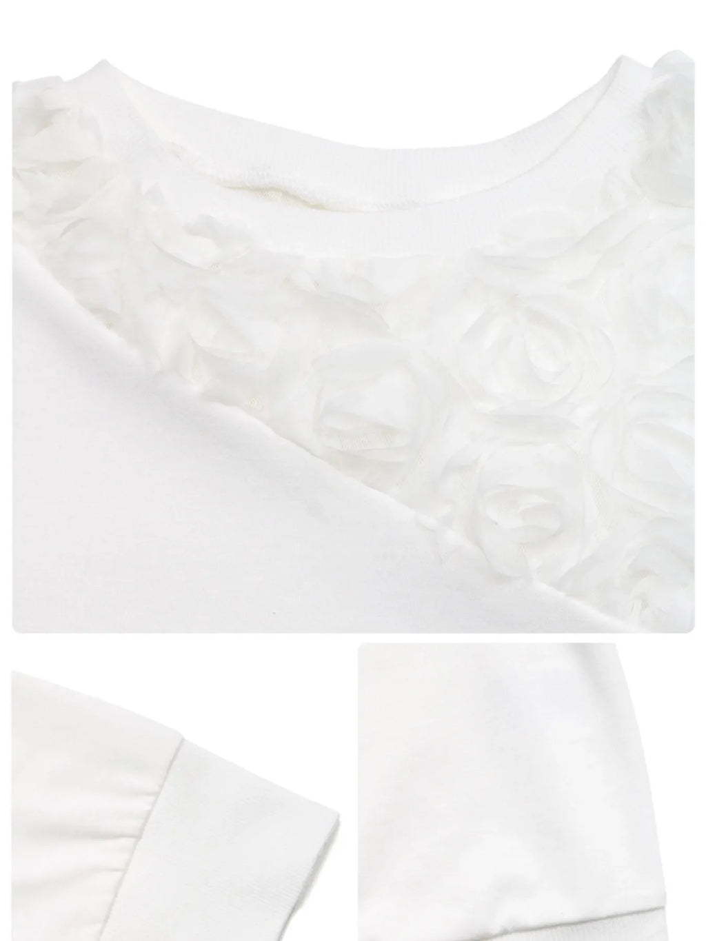 Rose Embroidered Long Sleeve Sweatshirt