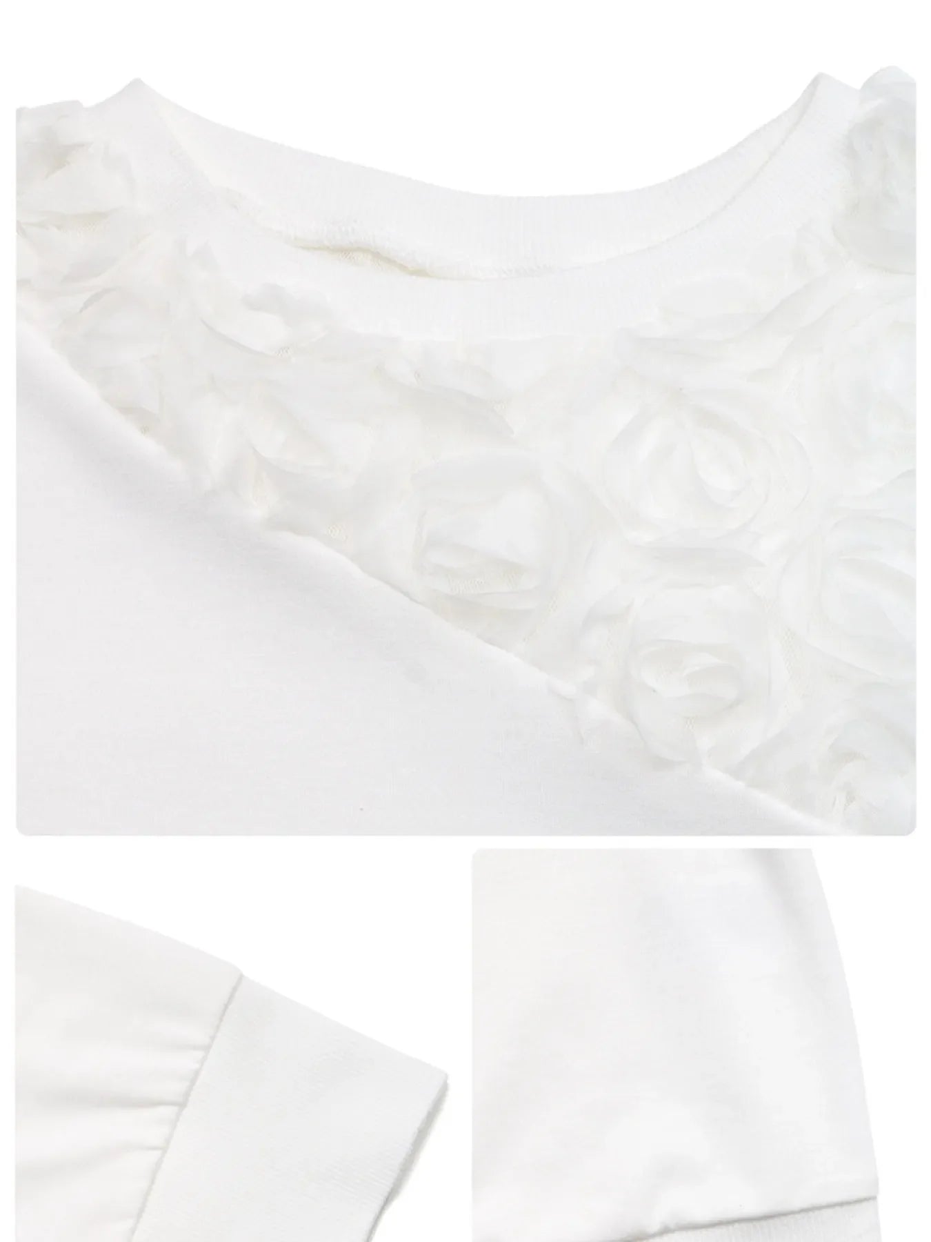 Rose Embroidered Long Sleeve Sweatshirt