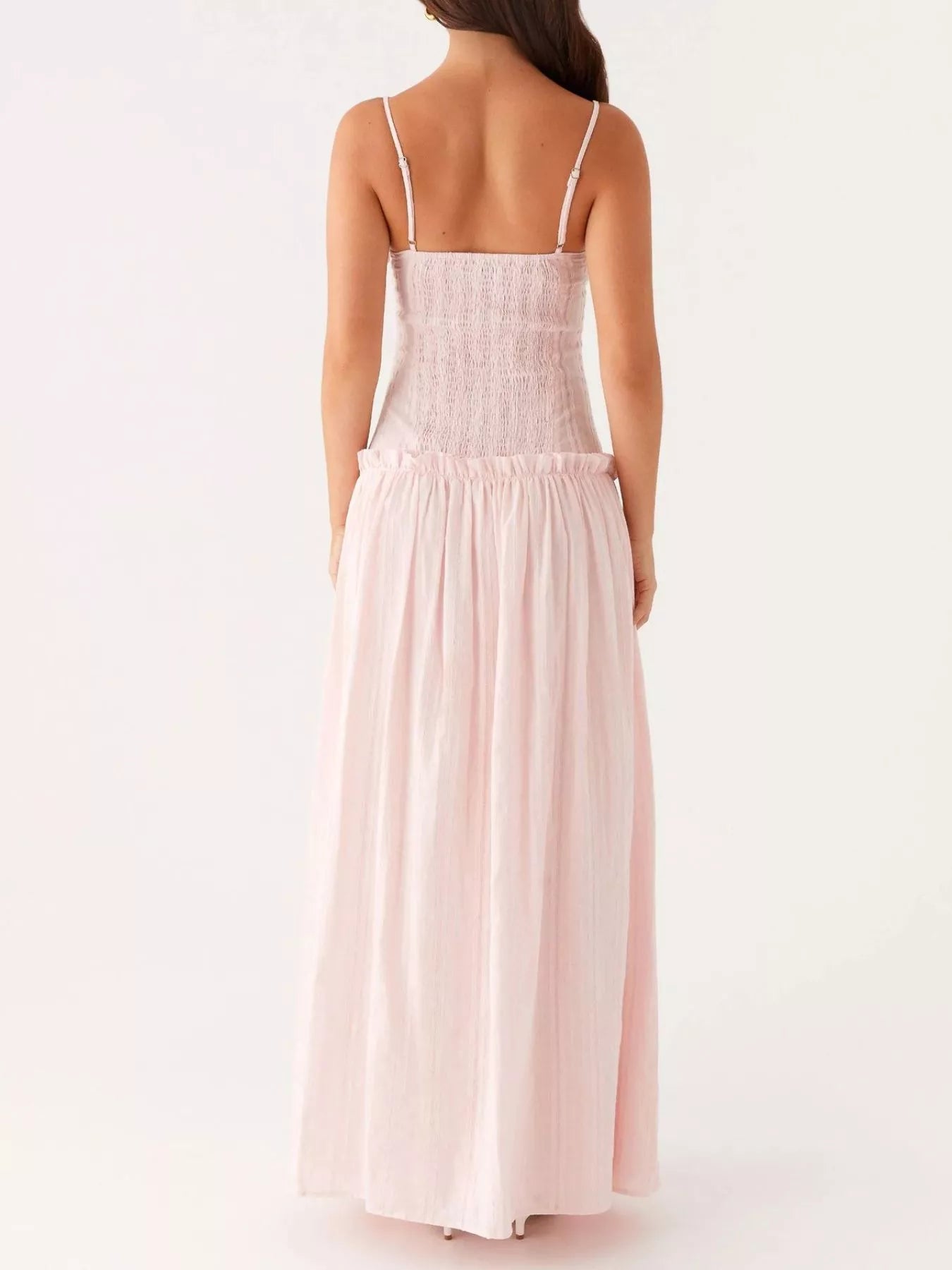 Ruched Spaghetti Strap Maxi Dress